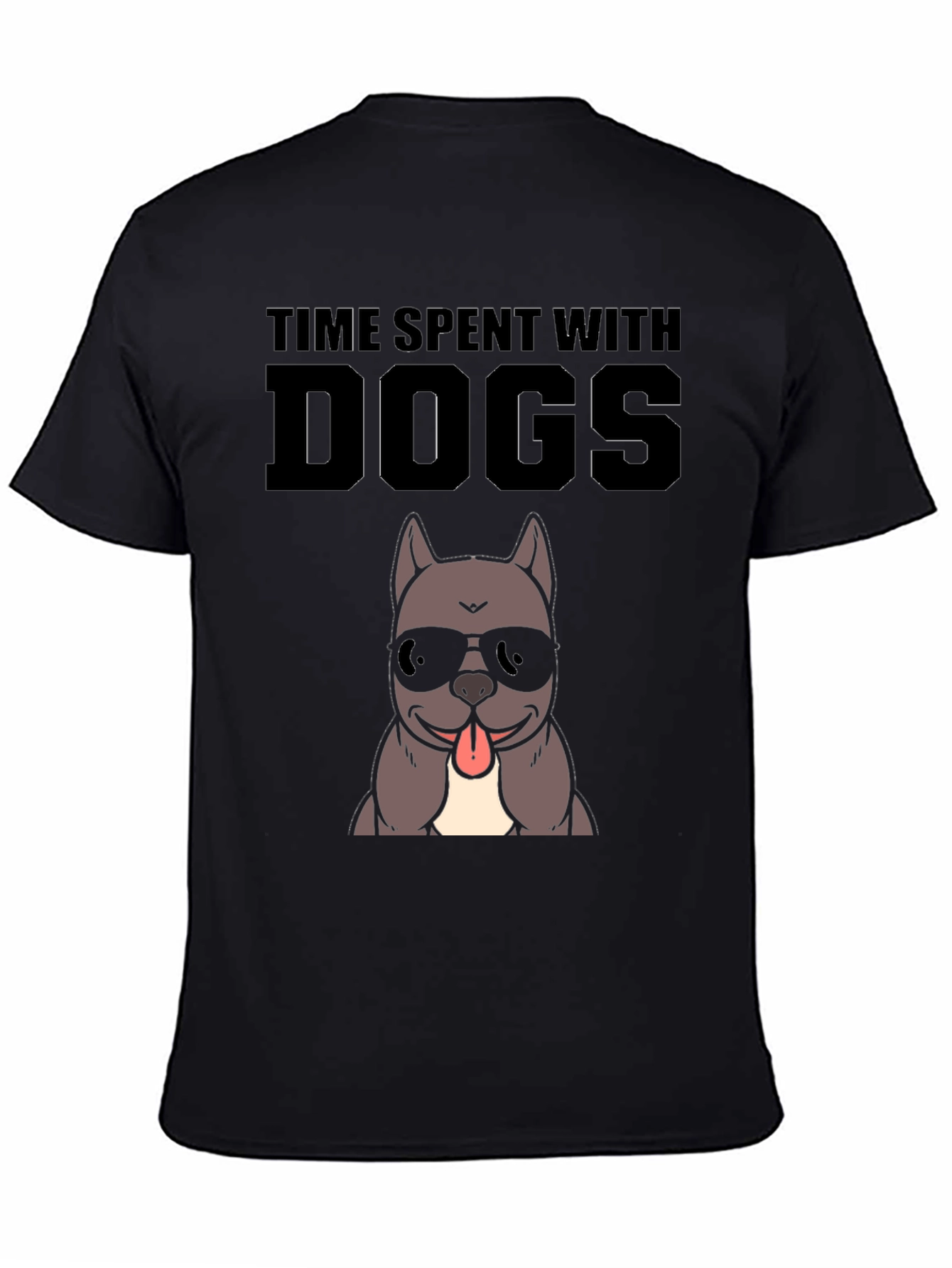 Time Spent With Dogs Black Graphic T-Shirt