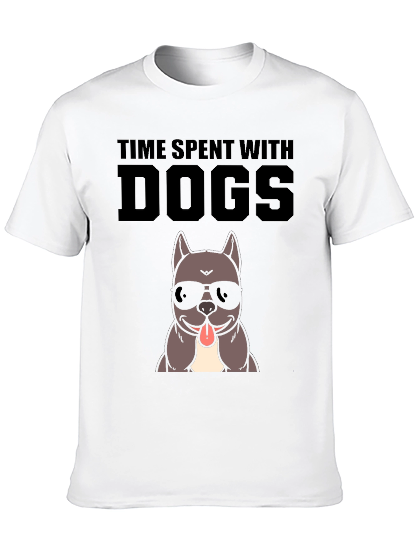 Time Spent With Dogs Black Graphic T-Shirt
