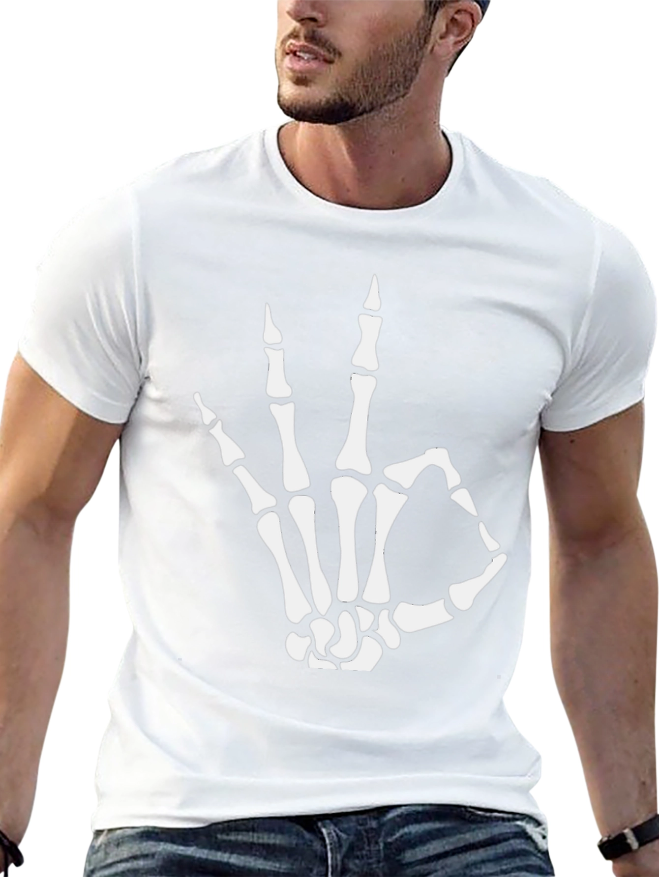 Skeleton Hand OK T-Shirt - Black