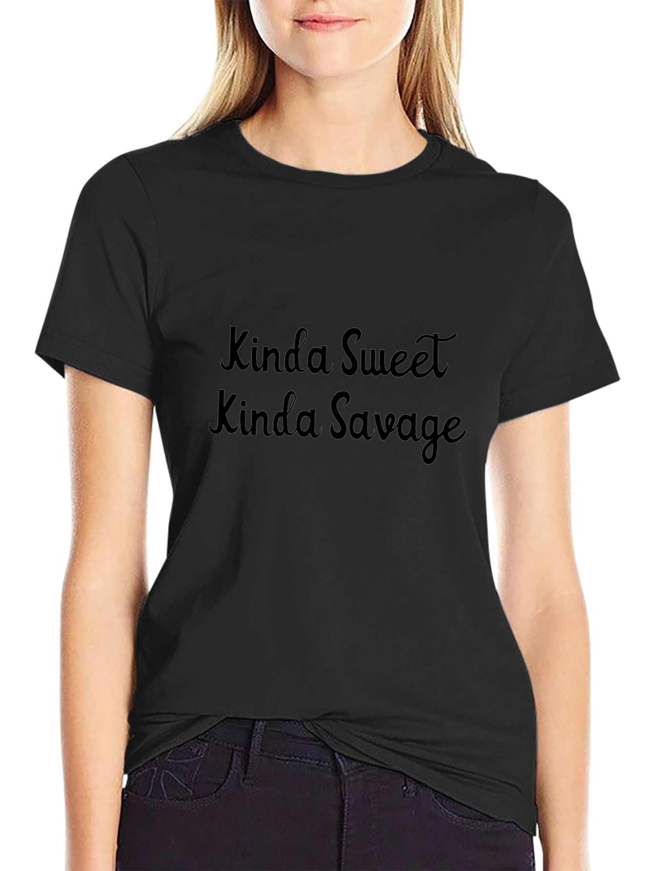 Kinda Sweet Kinda Savage Black Graphic Tee
