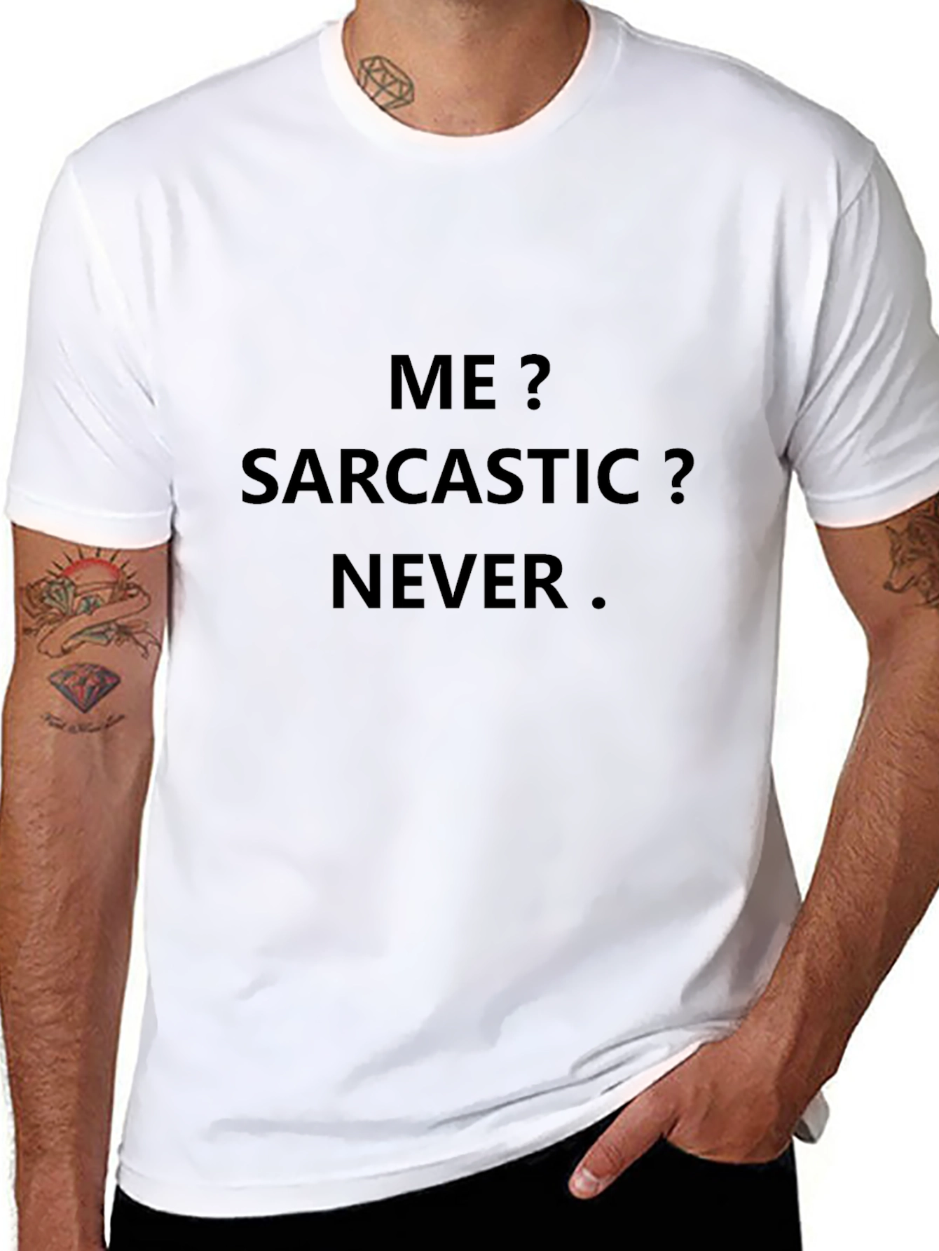 Sarcastic Never Mens Graphic T-Shirt
