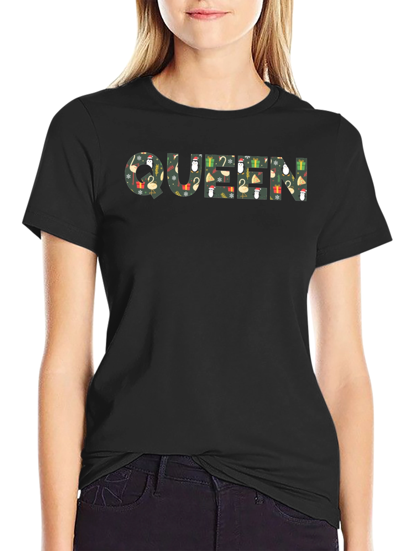 Queen Christmas Pattern Graphic Tee