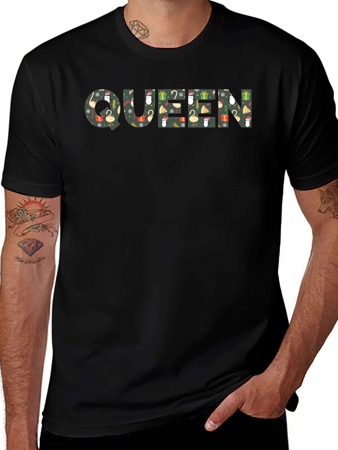 Queen Christmas Pattern Graphic Tee