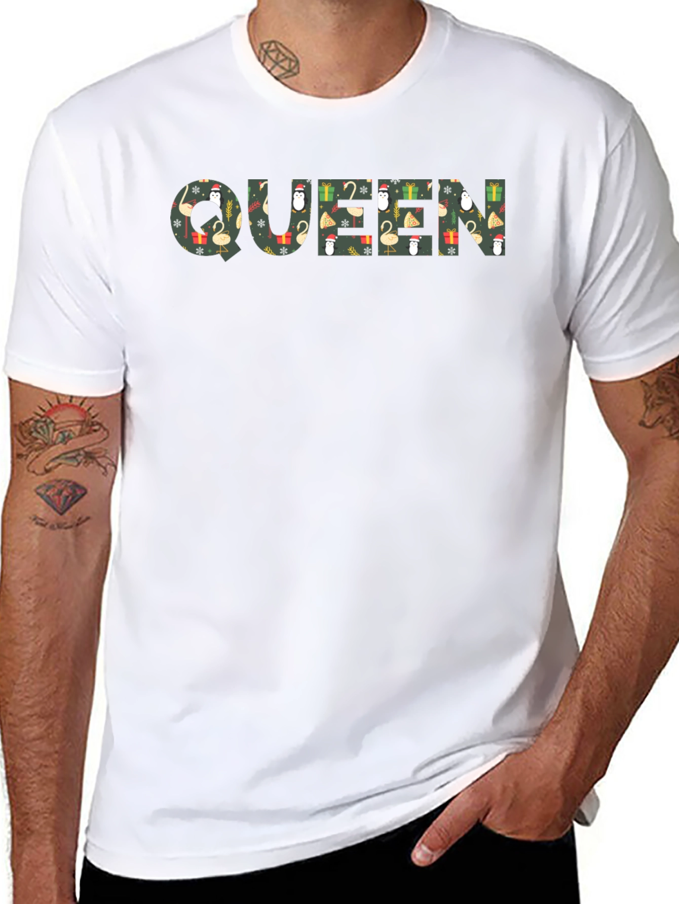 Queen Christmas Pattern Graphic Tee