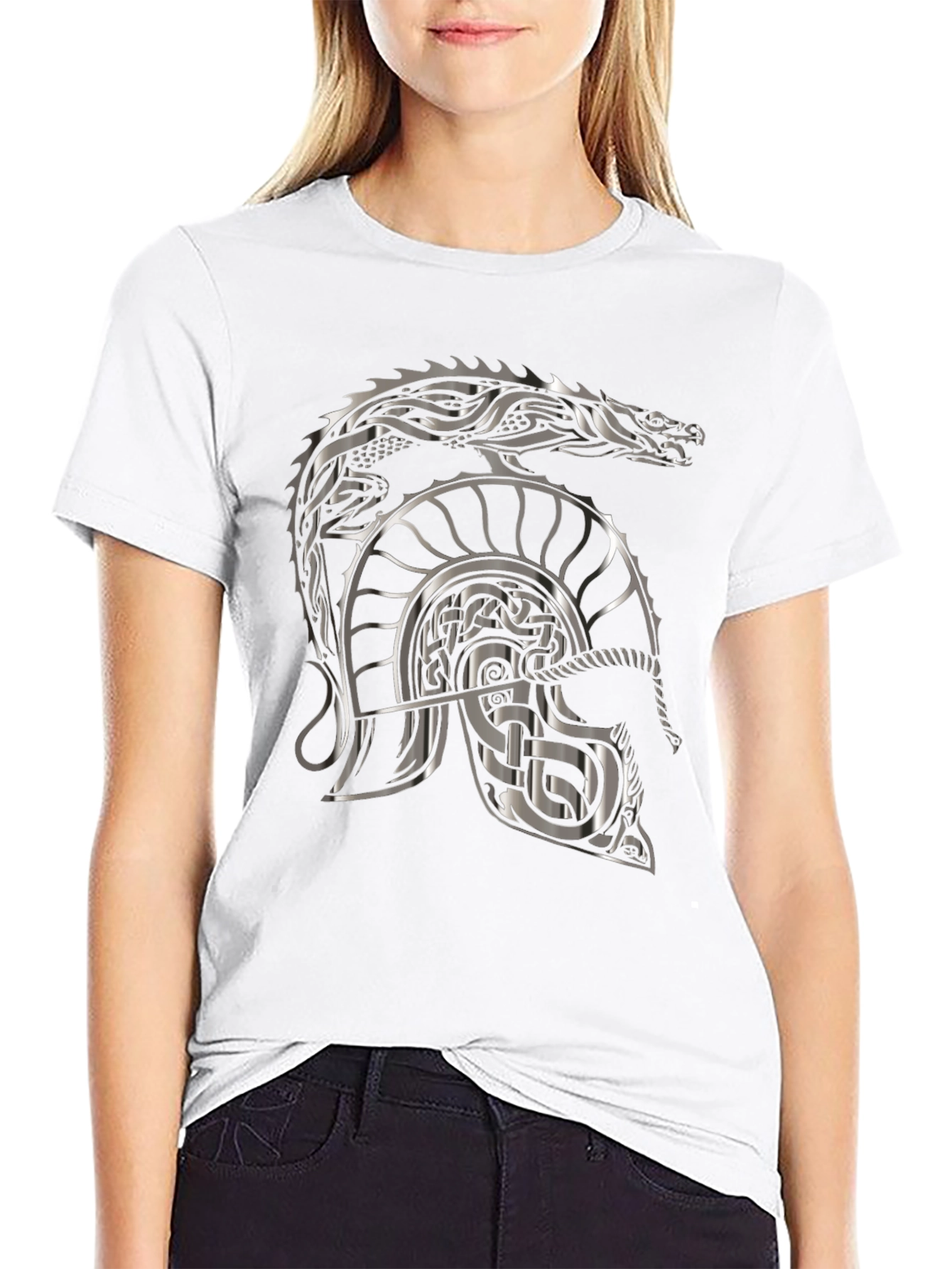 Viking Dragon Helmet Graphic T-Shirt