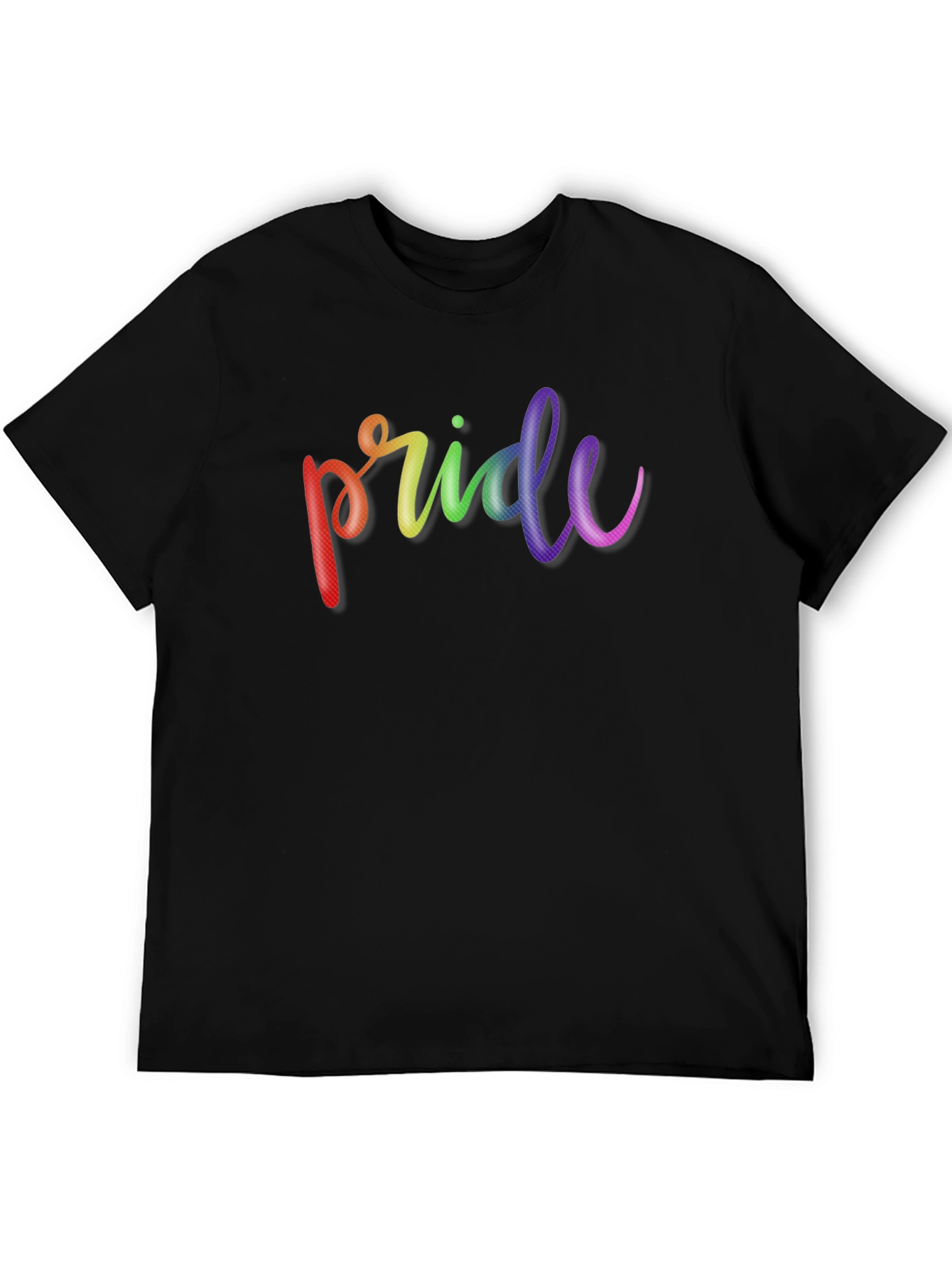 Pride Rainbow T-Shirt - Black Cotton Tee