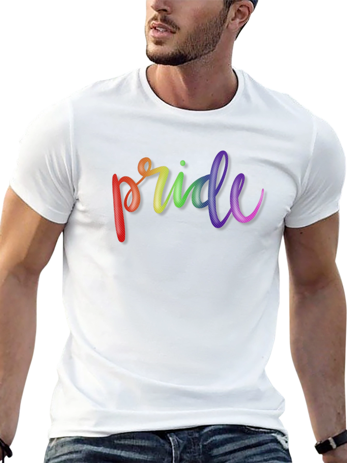 Pride Rainbow T-Shirt - Black Cotton Tee
