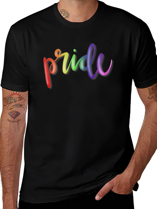 Pride Rainbow T-Shirt - Black Cotton Tee