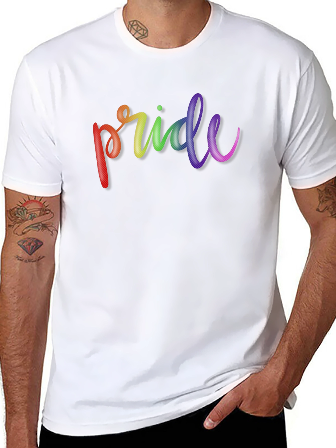 Pride Rainbow T-Shirt - Black Cotton Tee