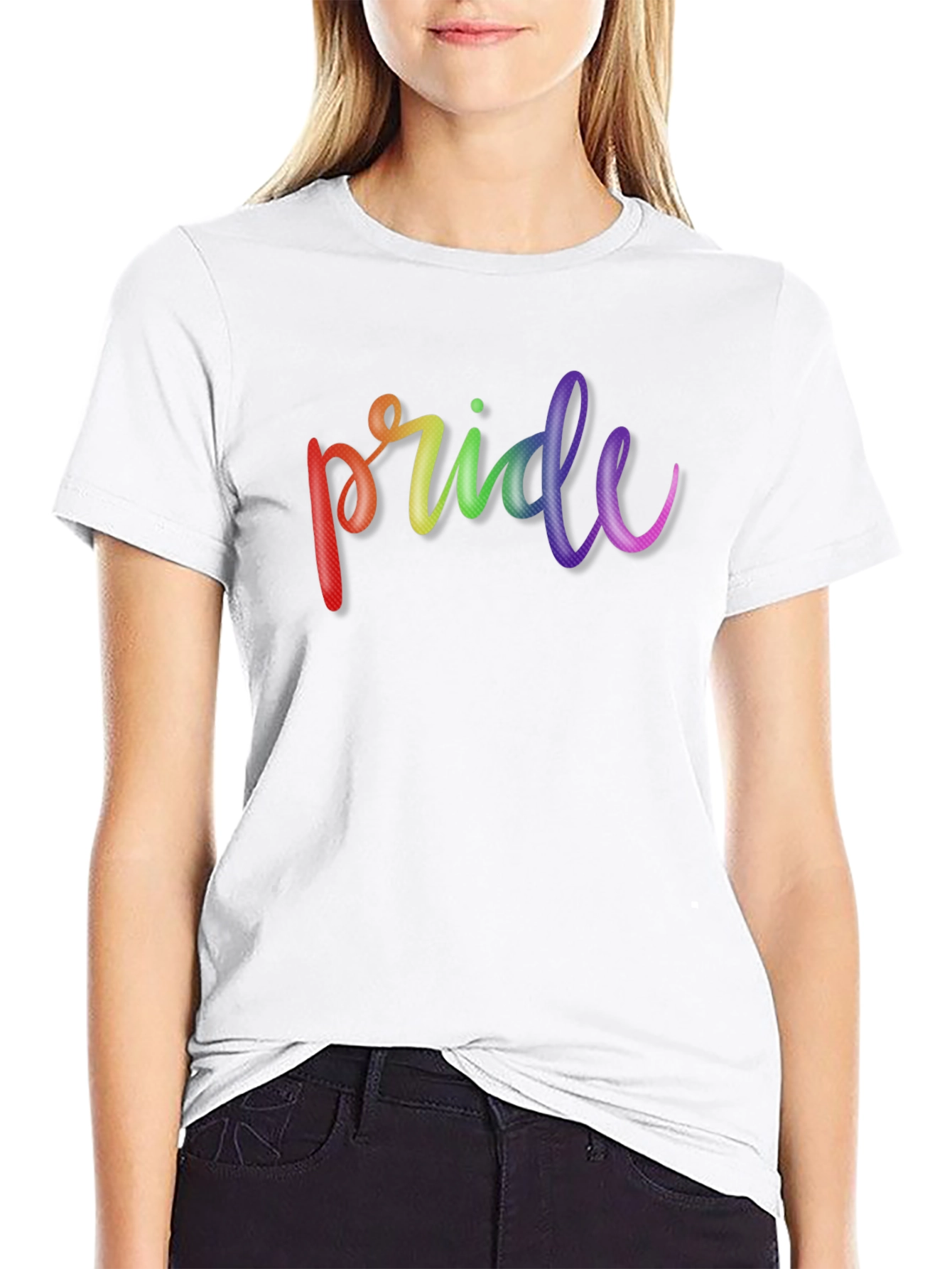 Pride Rainbow T-Shirt - Black Cotton Tee