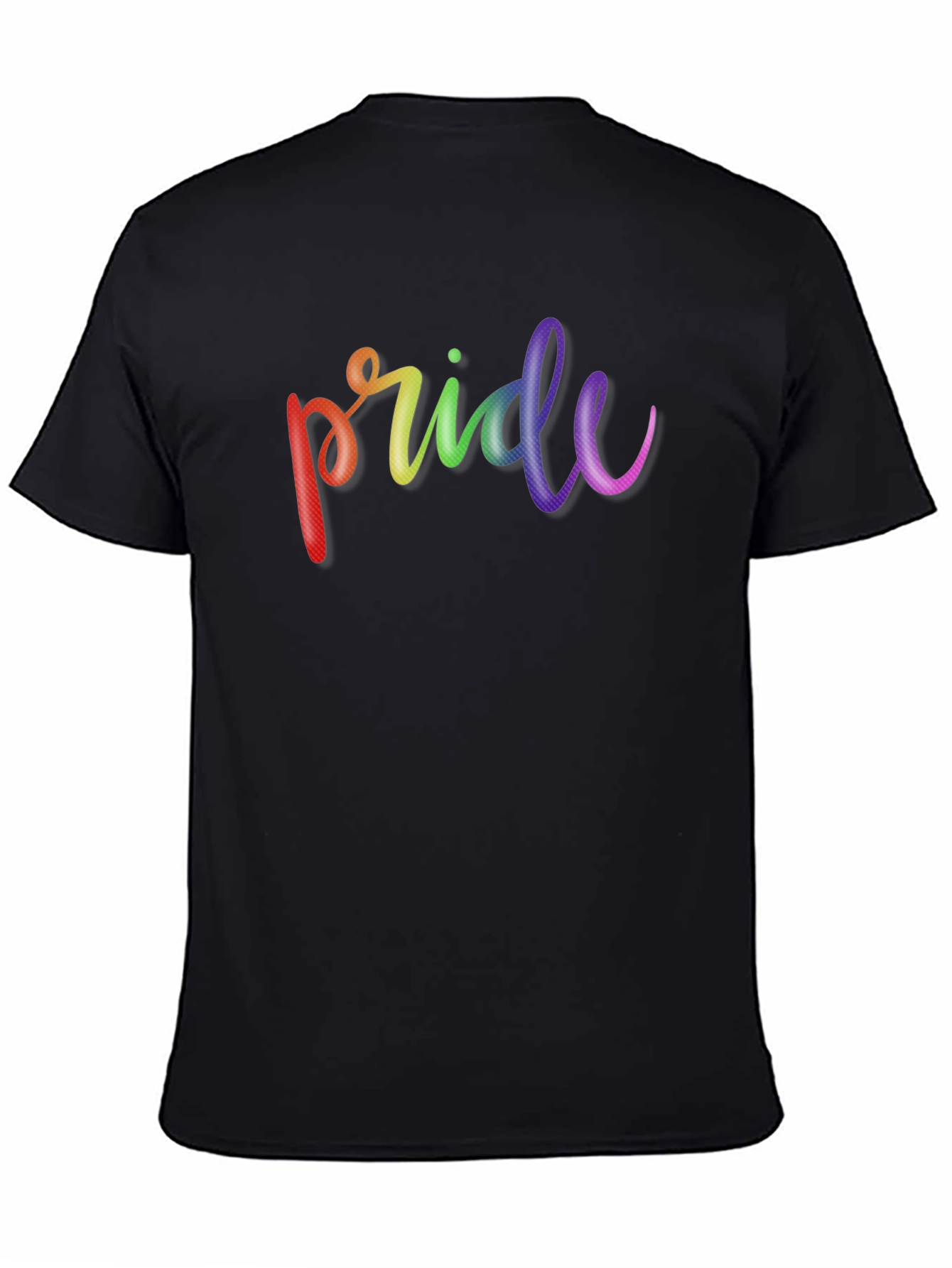 Pride Rainbow T-Shirt - Black Cotton Tee