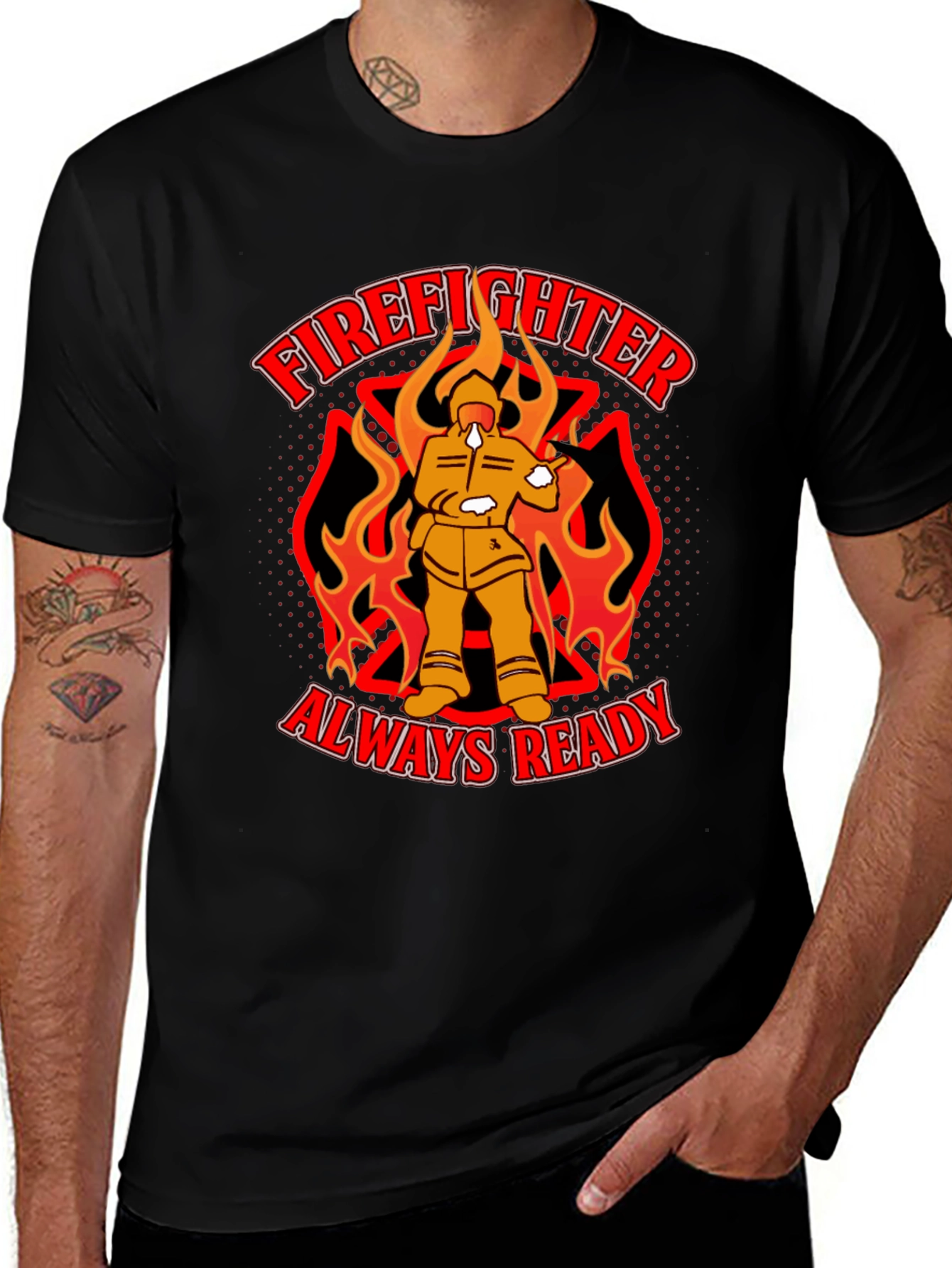 Firefighter Always Ready Graphic T-Shirt