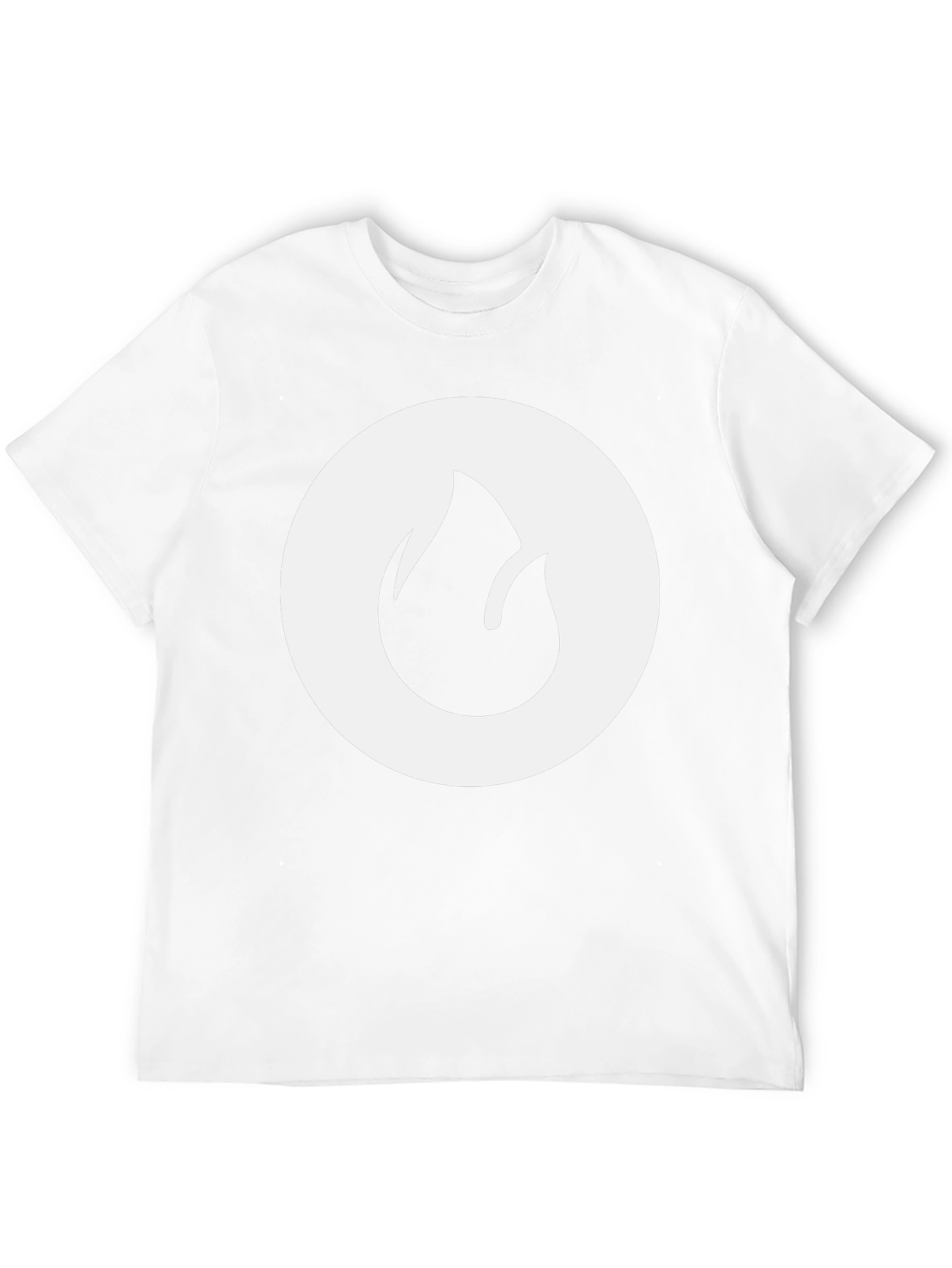 Black T-Shirt with Flame Circle Graphic