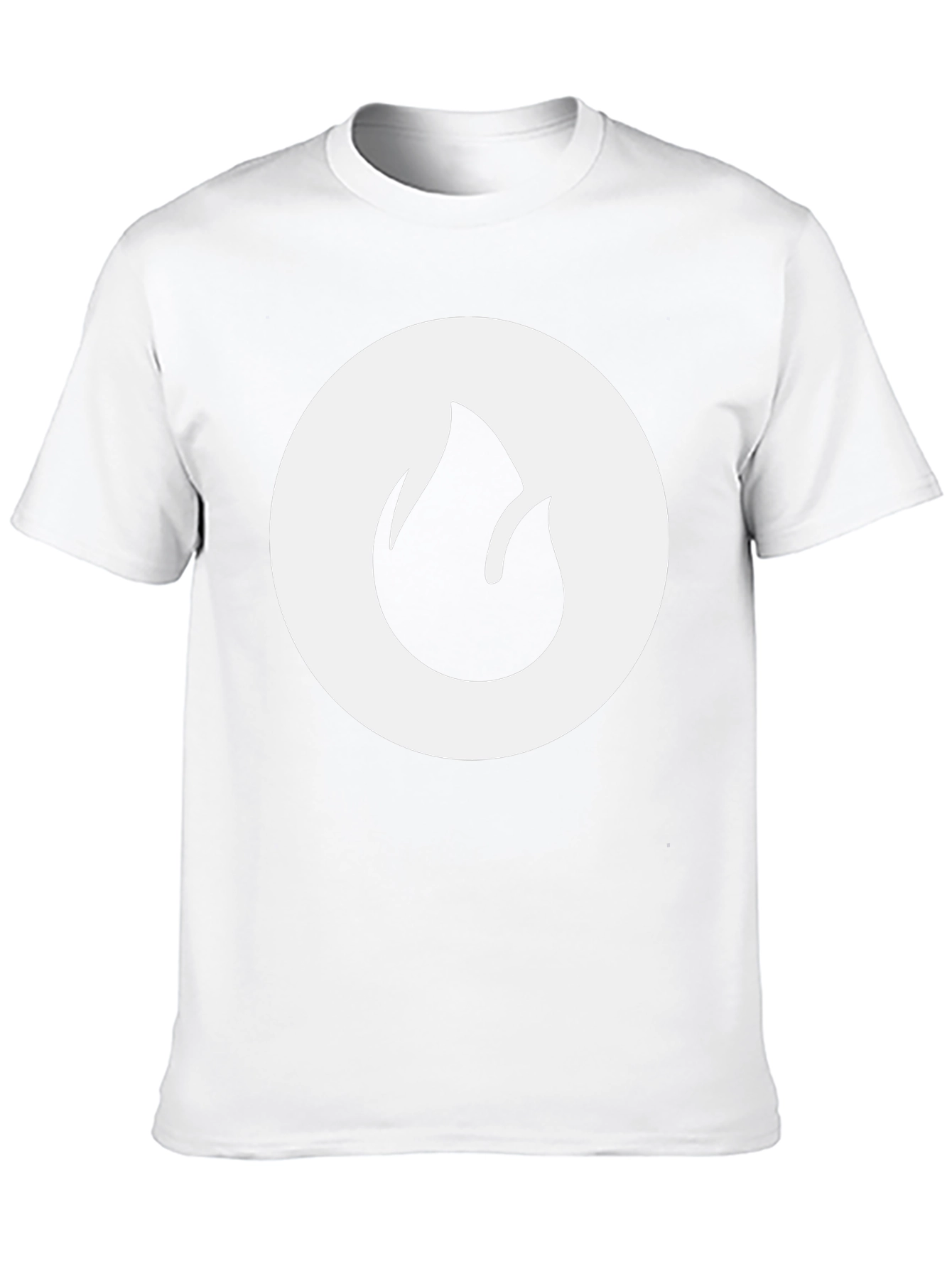 Black T-Shirt with Flame Circle Graphic