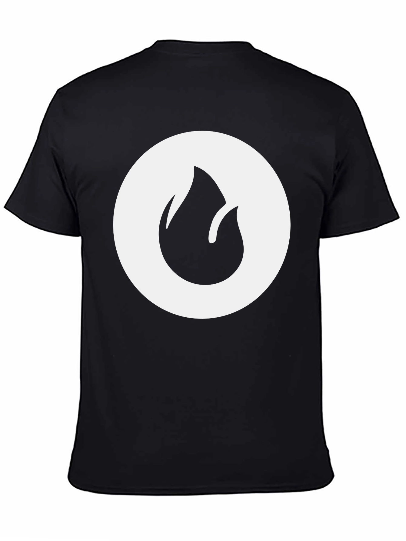 Black T-Shirt with Flame Circle Graphic