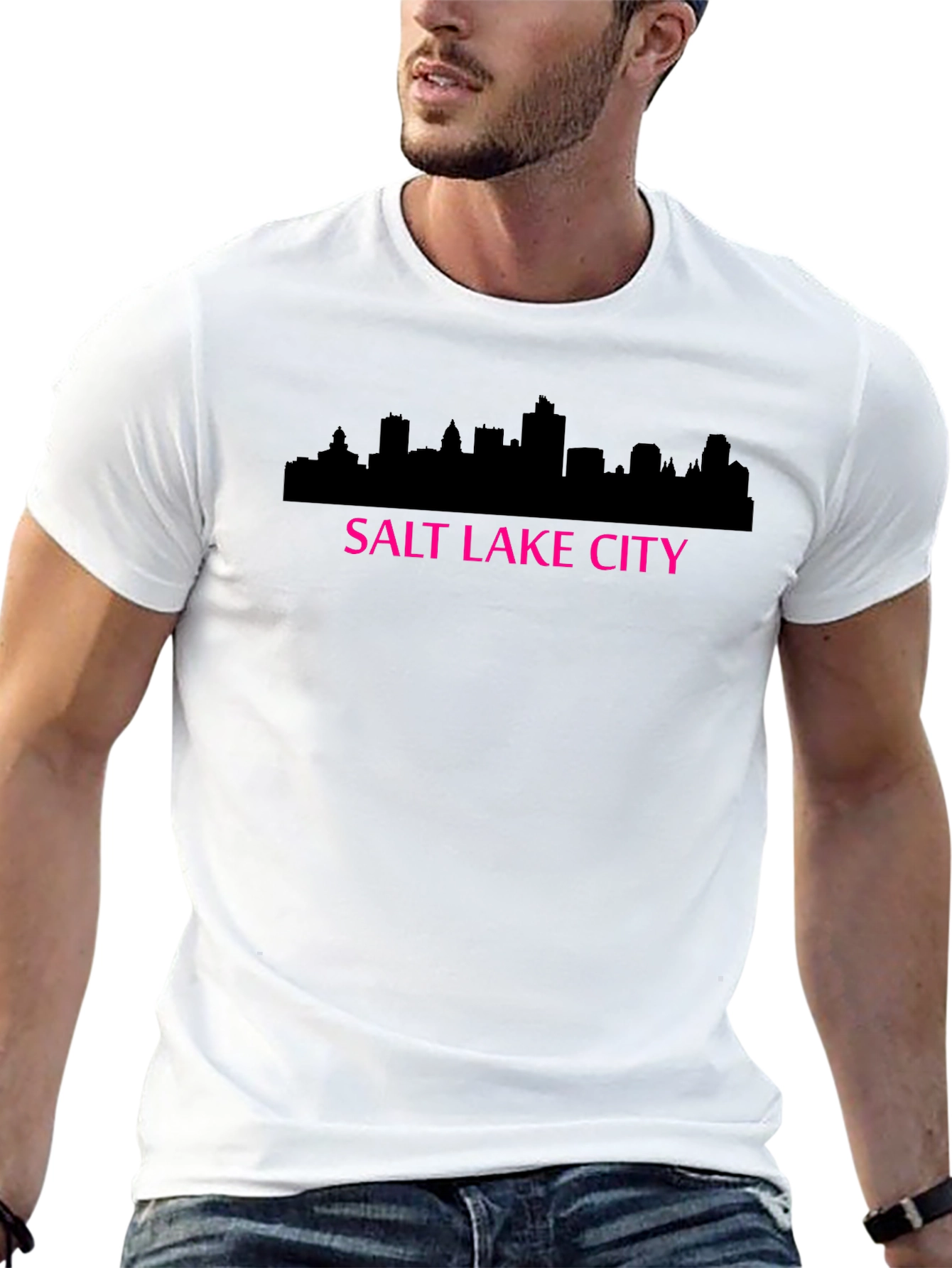 Salt Lake City Skyline Graphic T-Shirt - Black