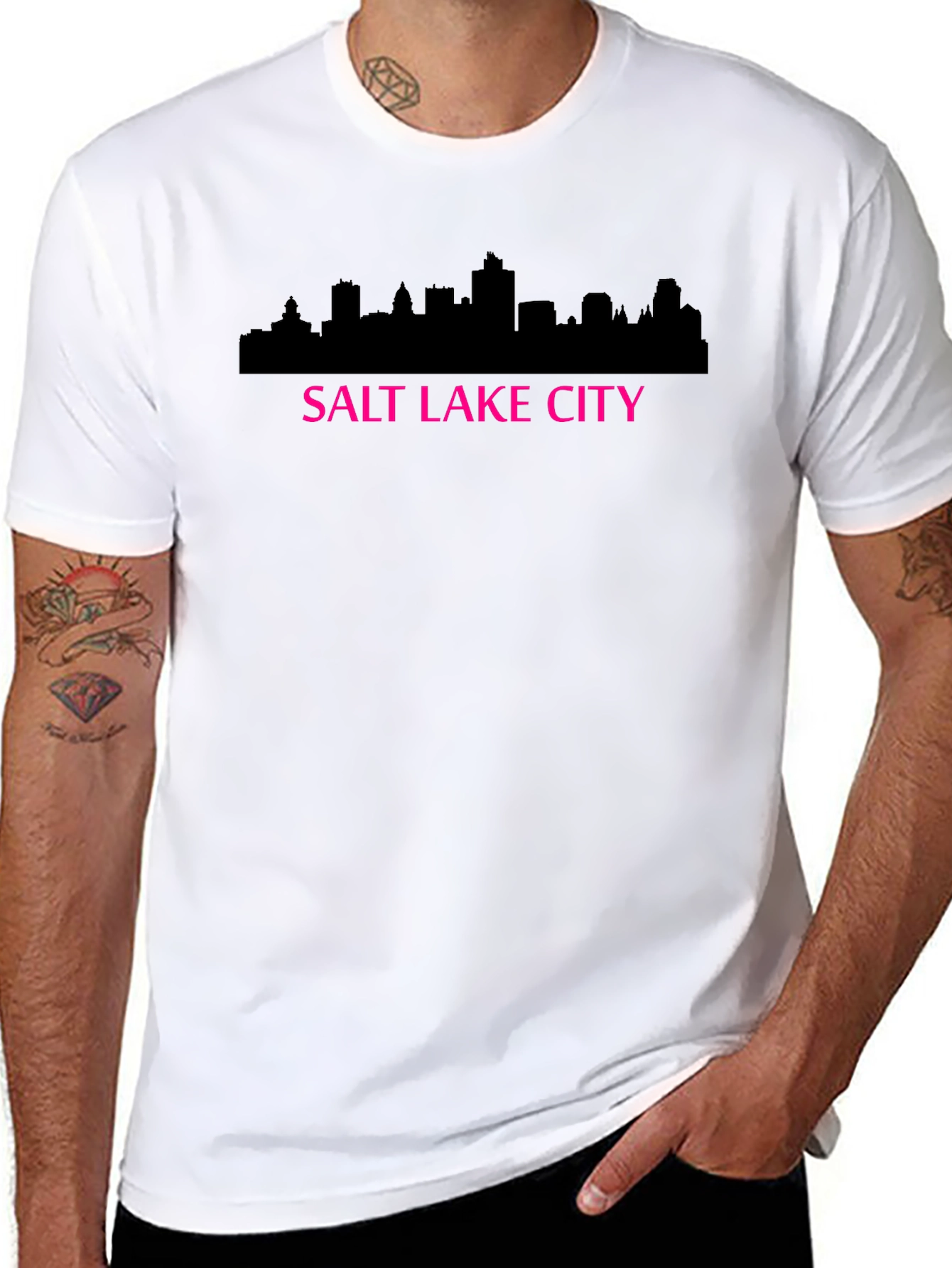 Salt Lake City Skyline Graphic T-Shirt - Black