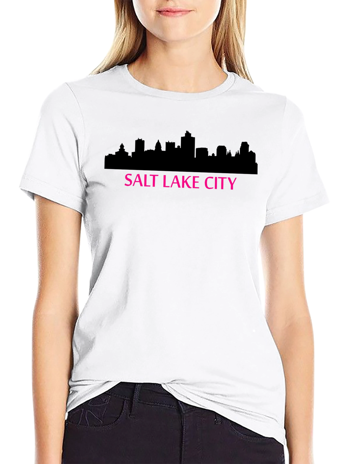 Salt Lake City Skyline Graphic T-Shirt - Black