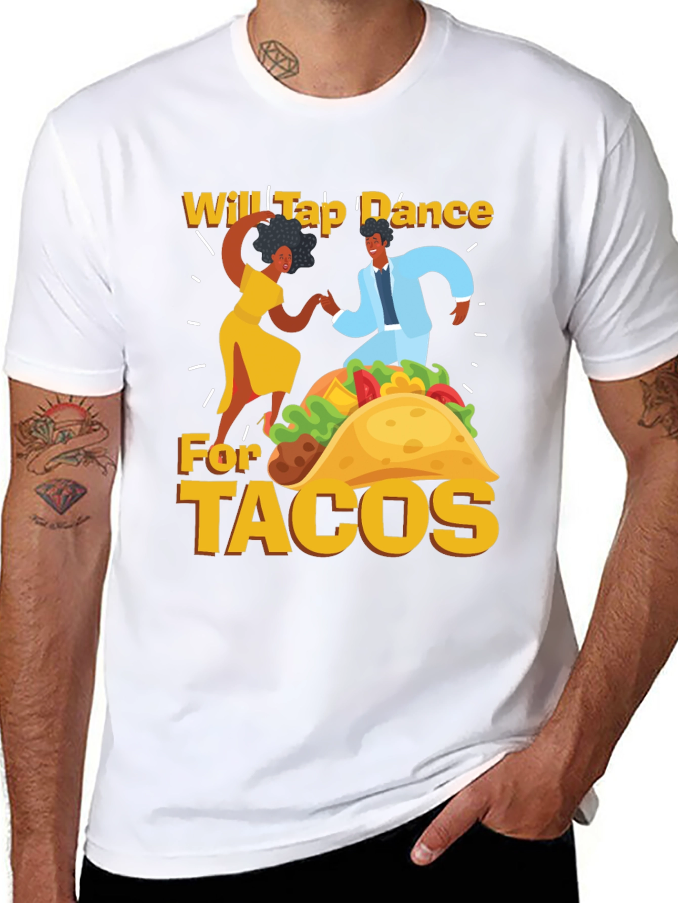 Will Tap Dance For Tacos Black T-Shirt
