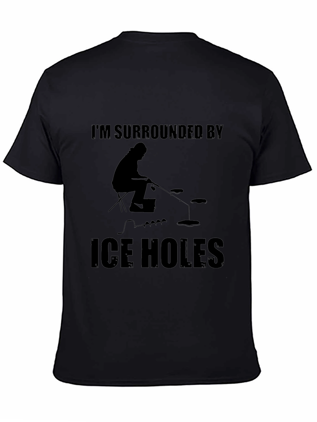Im Surrounded by Ice Holes Black T-Shirt