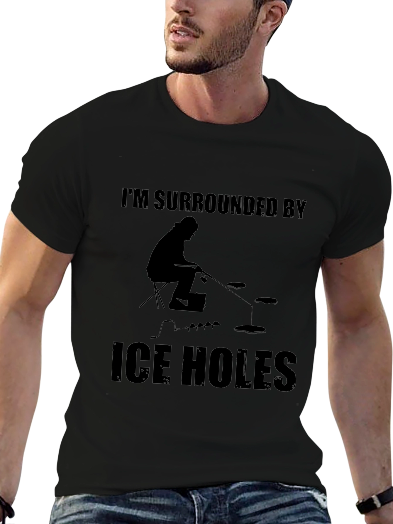 Im Surrounded by Ice Holes Black T-Shirt