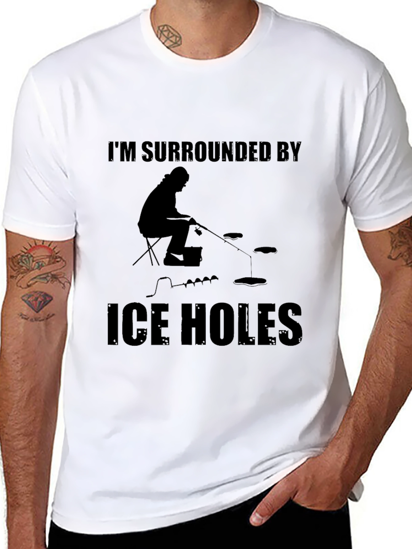 Im Surrounded by Ice Holes Black T-Shirt