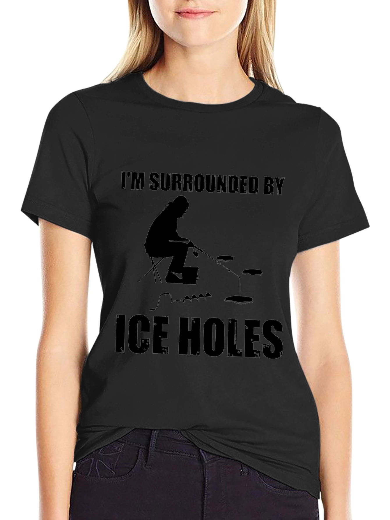 Im Surrounded by Ice Holes Black T-Shirt