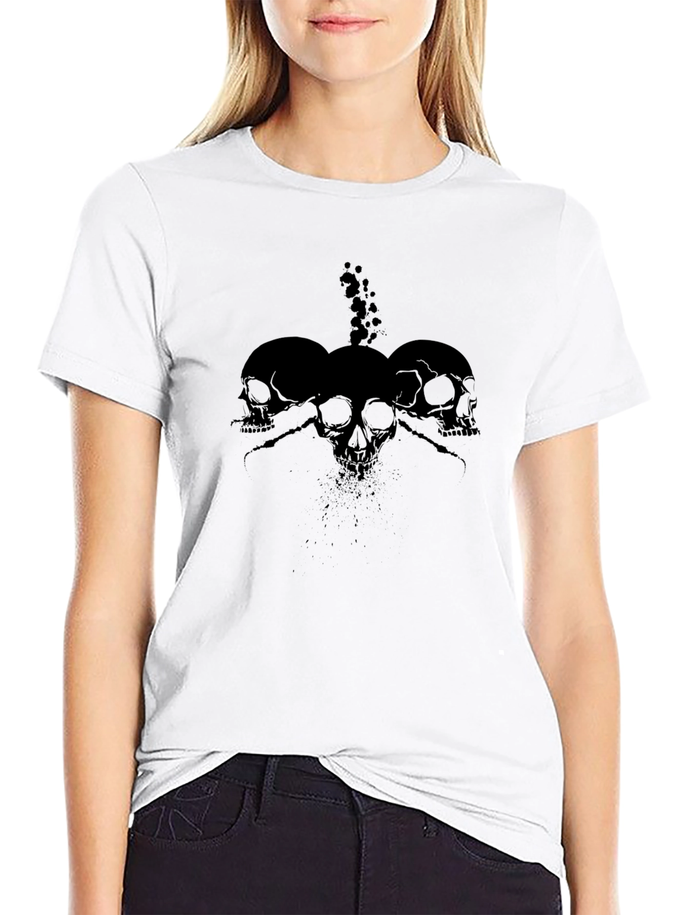 Skull Trio Black Graphic Tee