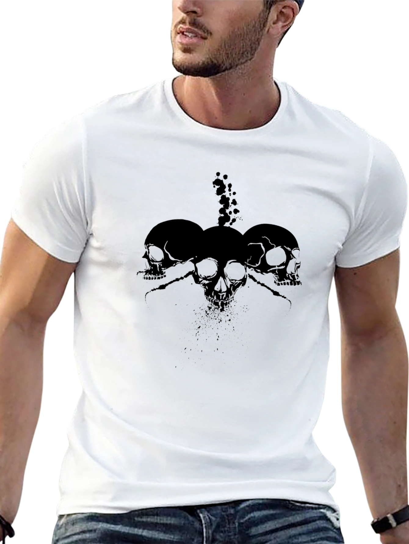 Skull Trio Black Graphic Tee