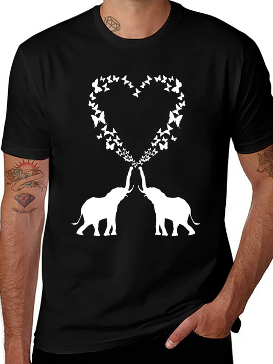 Elephant Butterfly Heart Graphic Tee