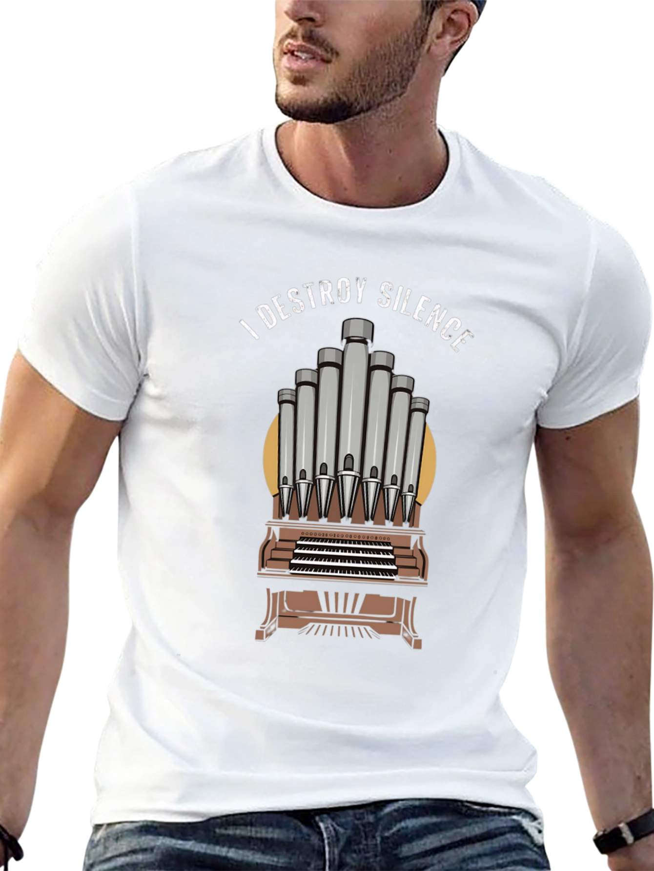 I Destroy Silence Organ Music T-Shirt