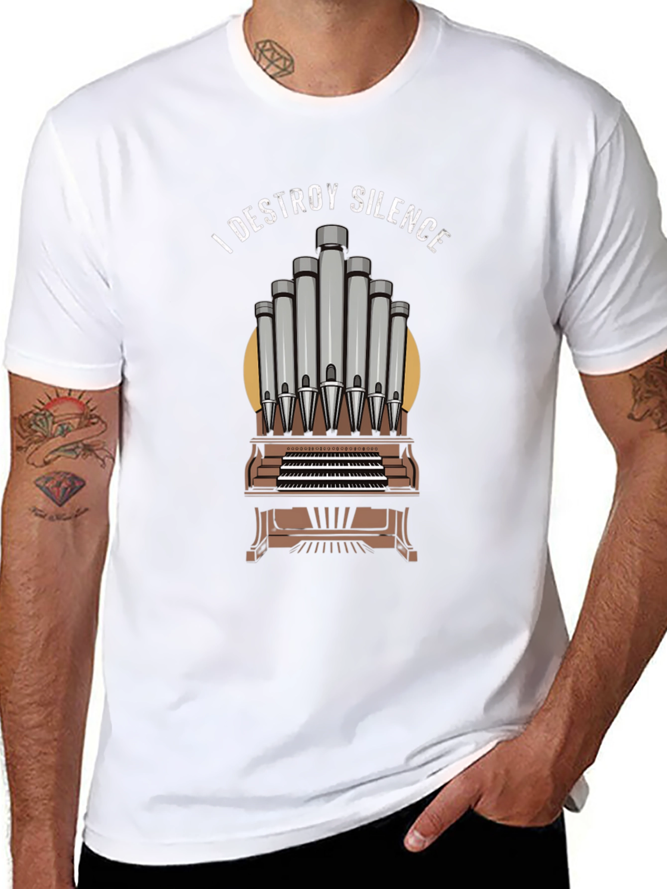 I Destroy Silence Organ Music T-Shirt