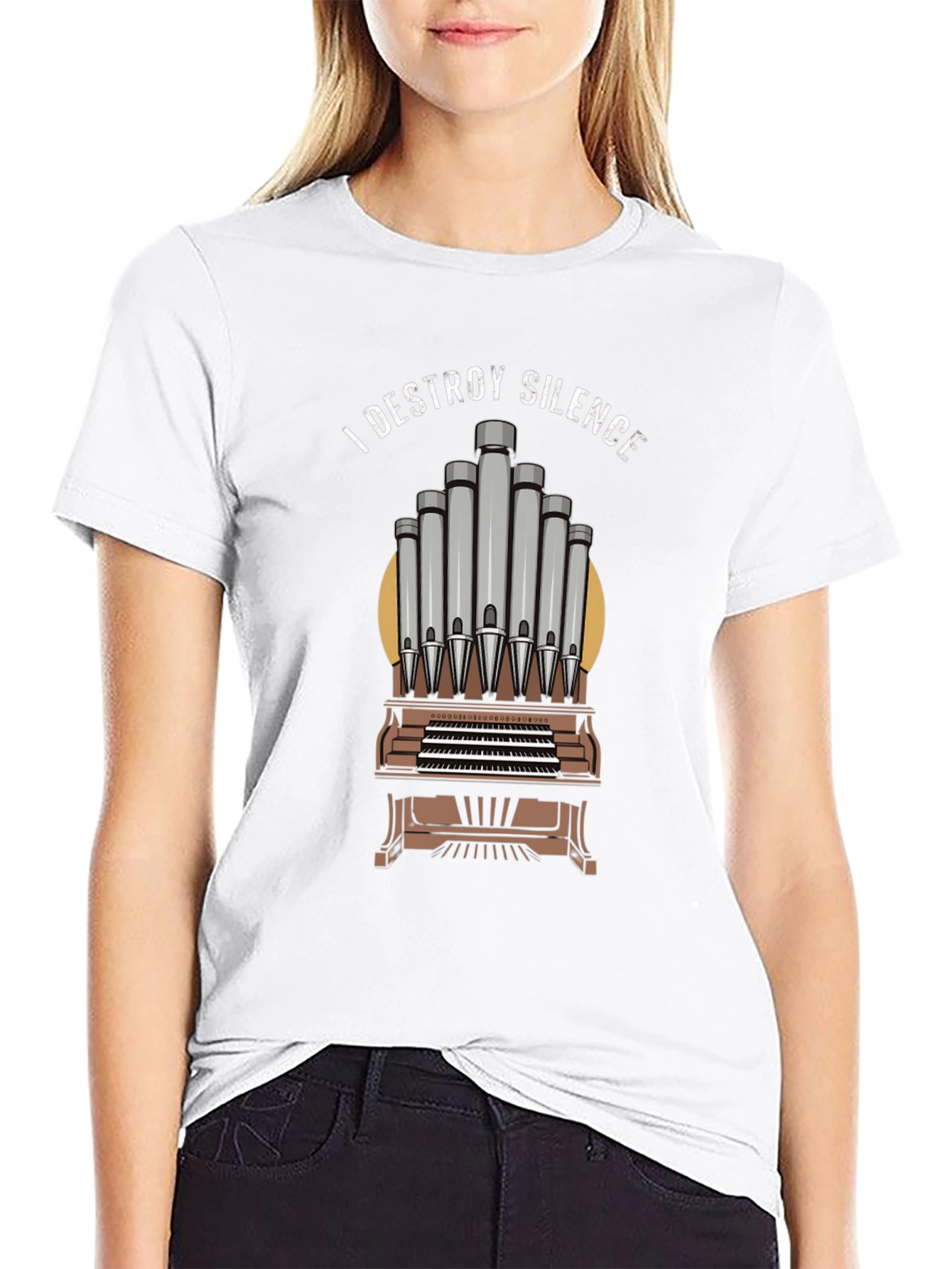 I Destroy Silence Organ Music T-Shirt