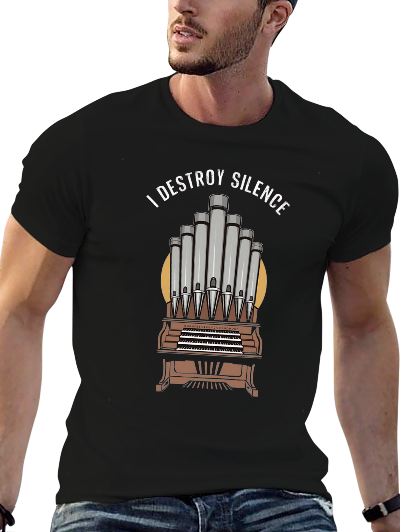 I Destroy Silence Organ Music T-Shirt