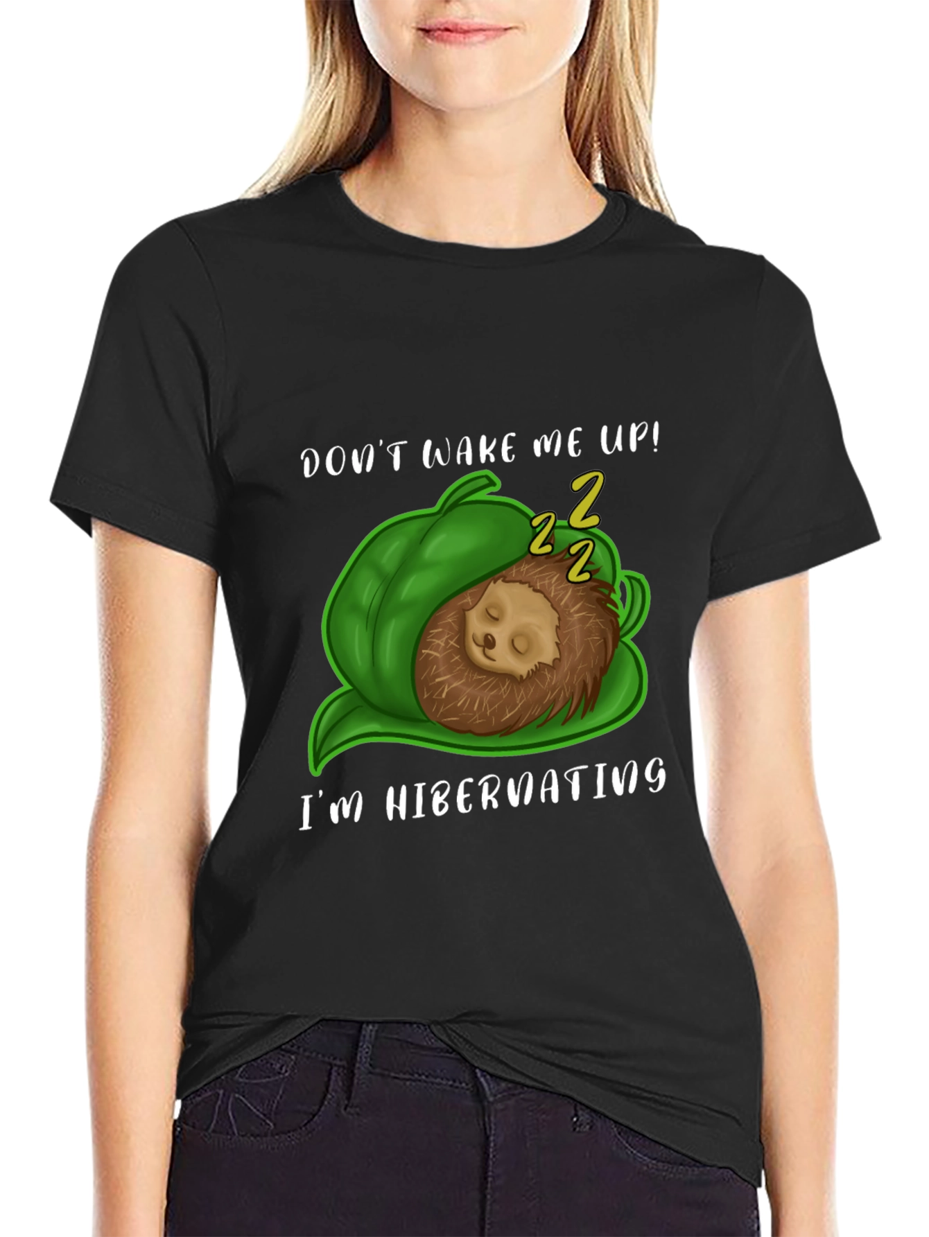 Hibernating Hedgehog T-Shirt - Cute Animal Tee