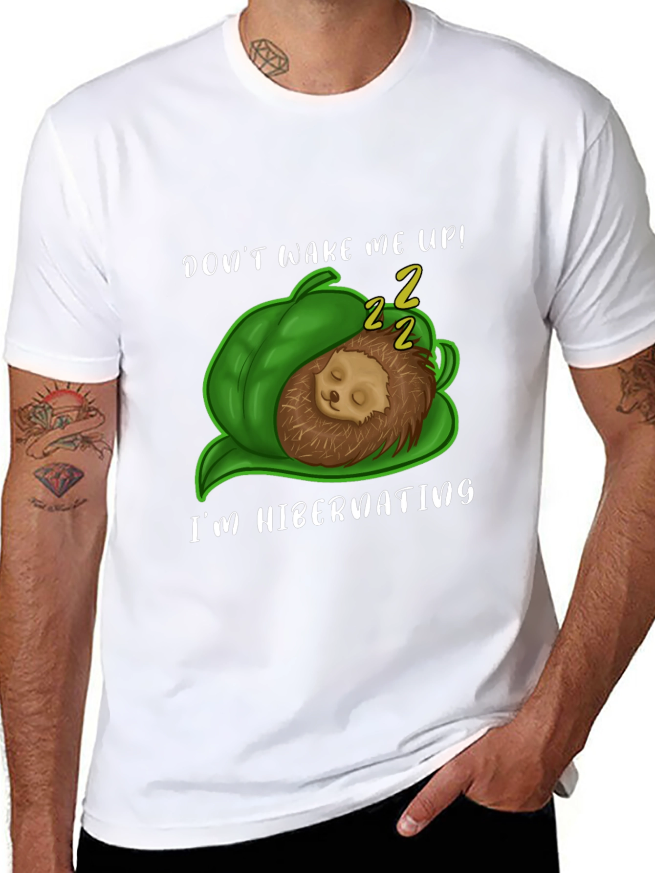 Hibernating Hedgehog T-Shirt - Cute Animal Tee
