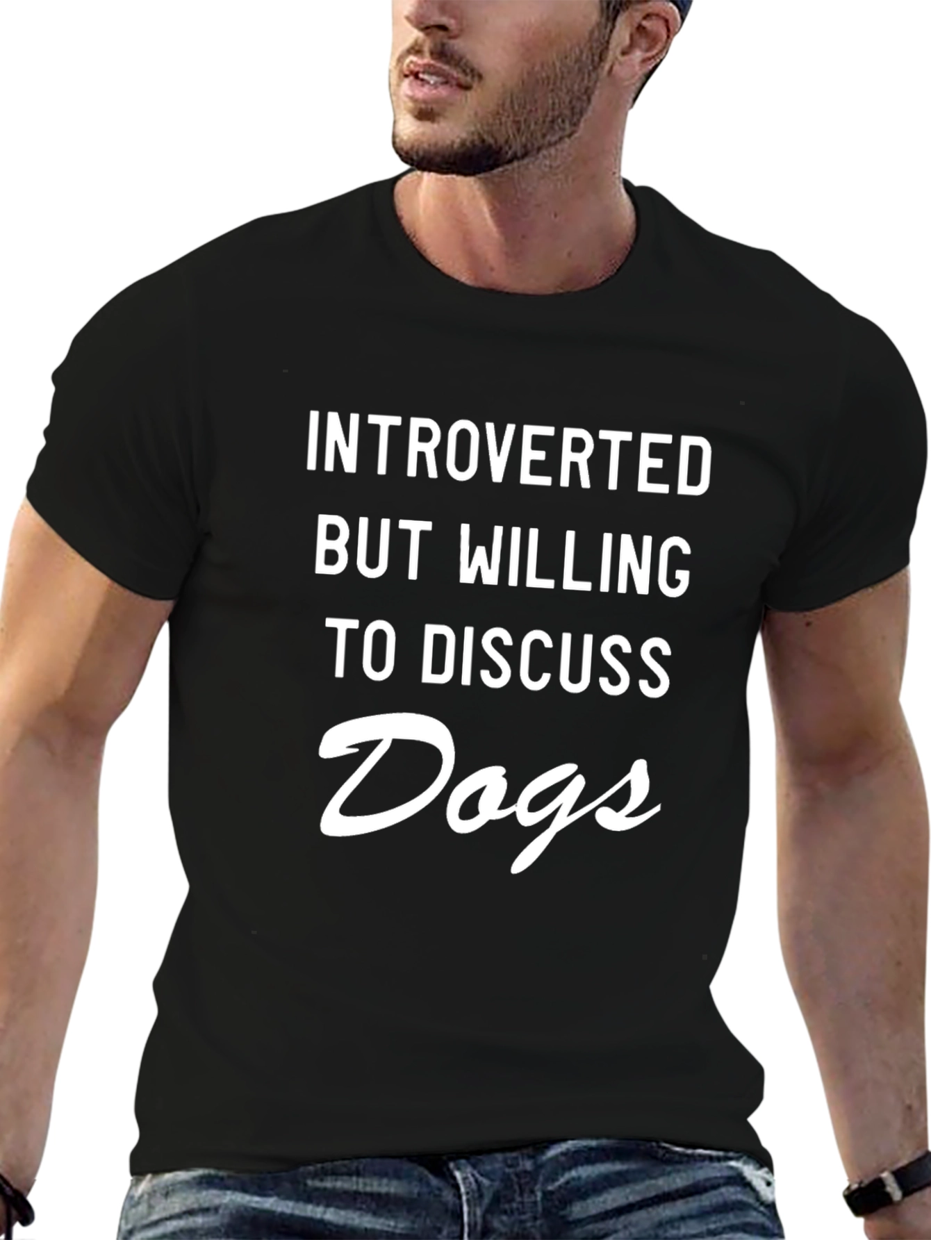 Introverted Dogs Graphic Tee - Black