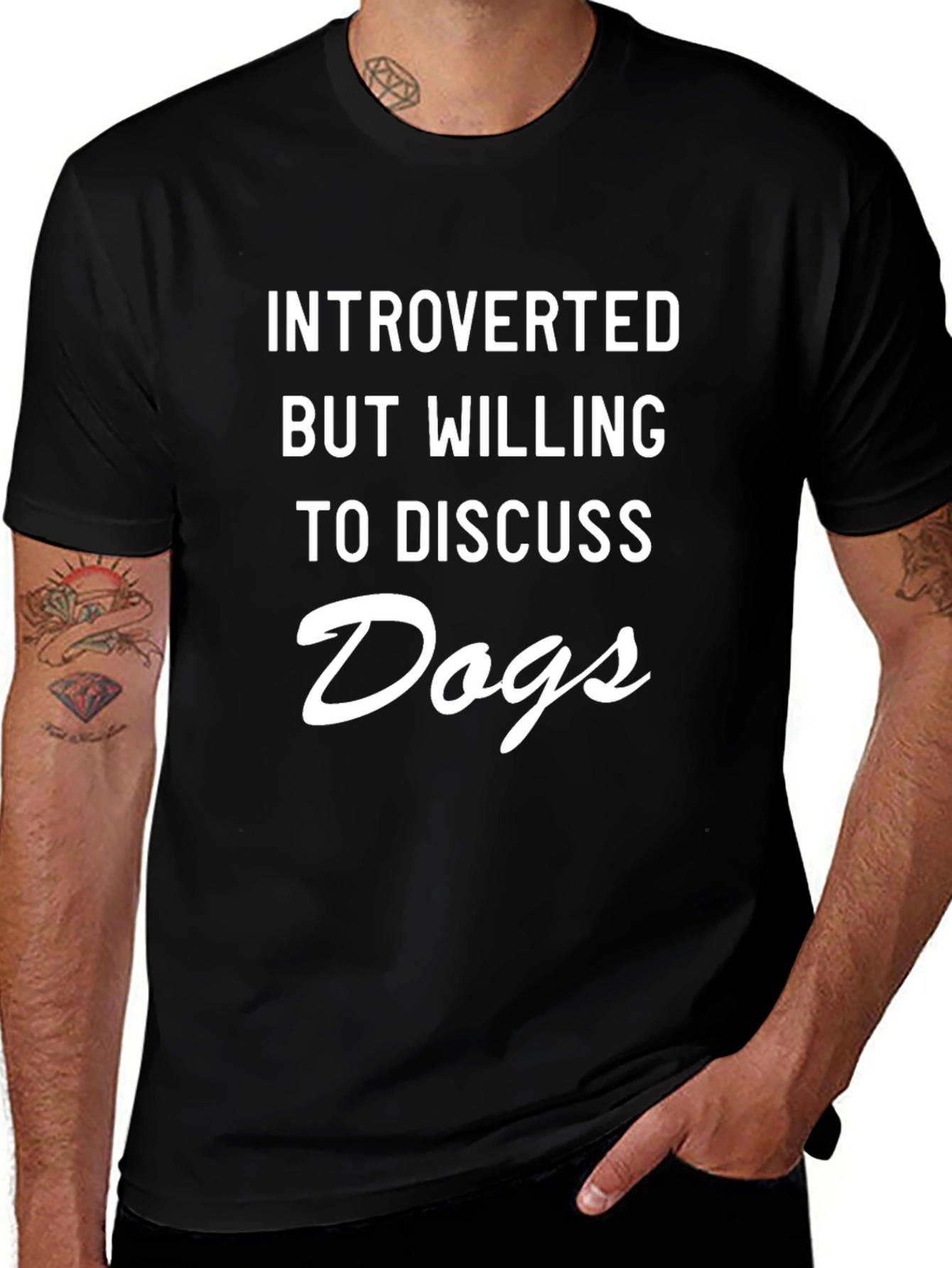 Introverted Dogs Graphic Tee - Black