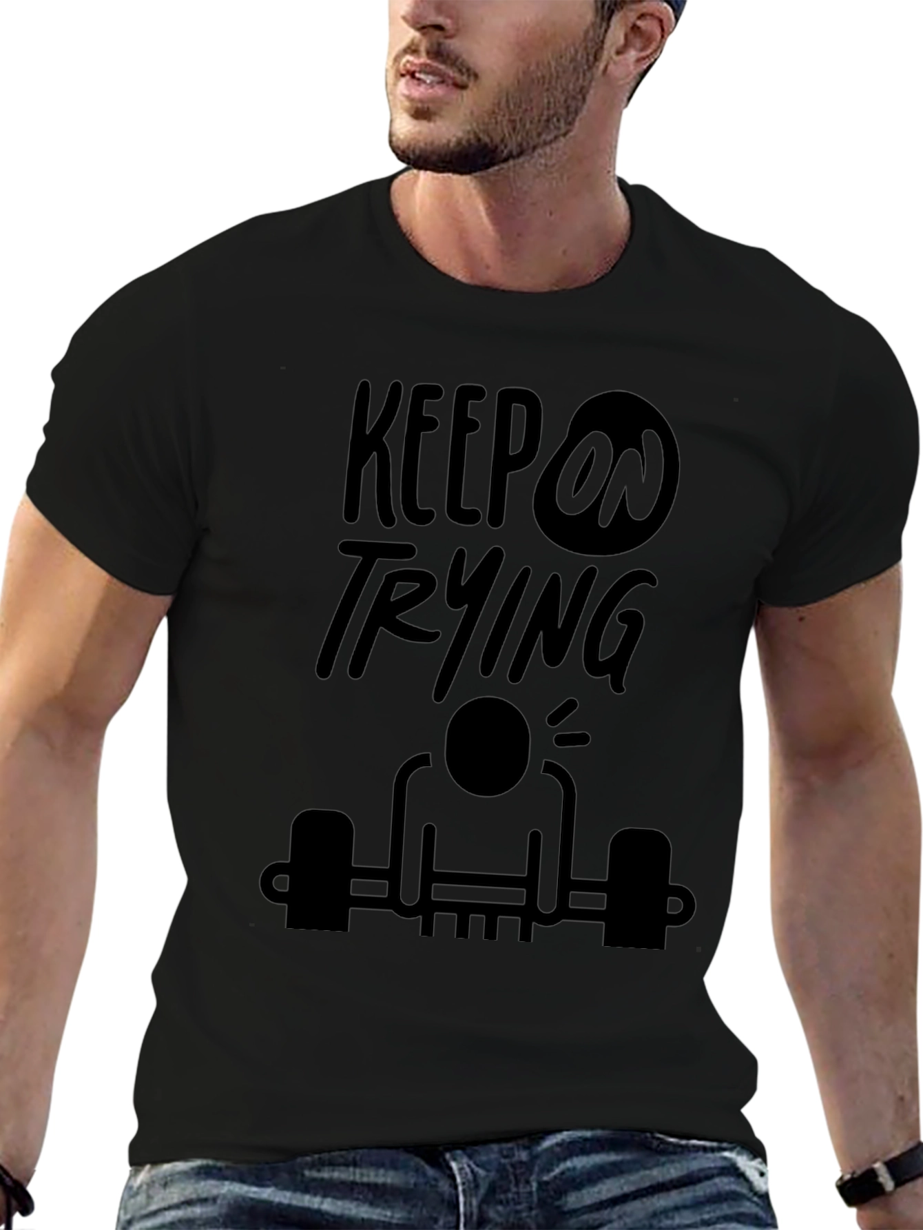 Motivational Keep On Trying Gym Workout T-Shirt