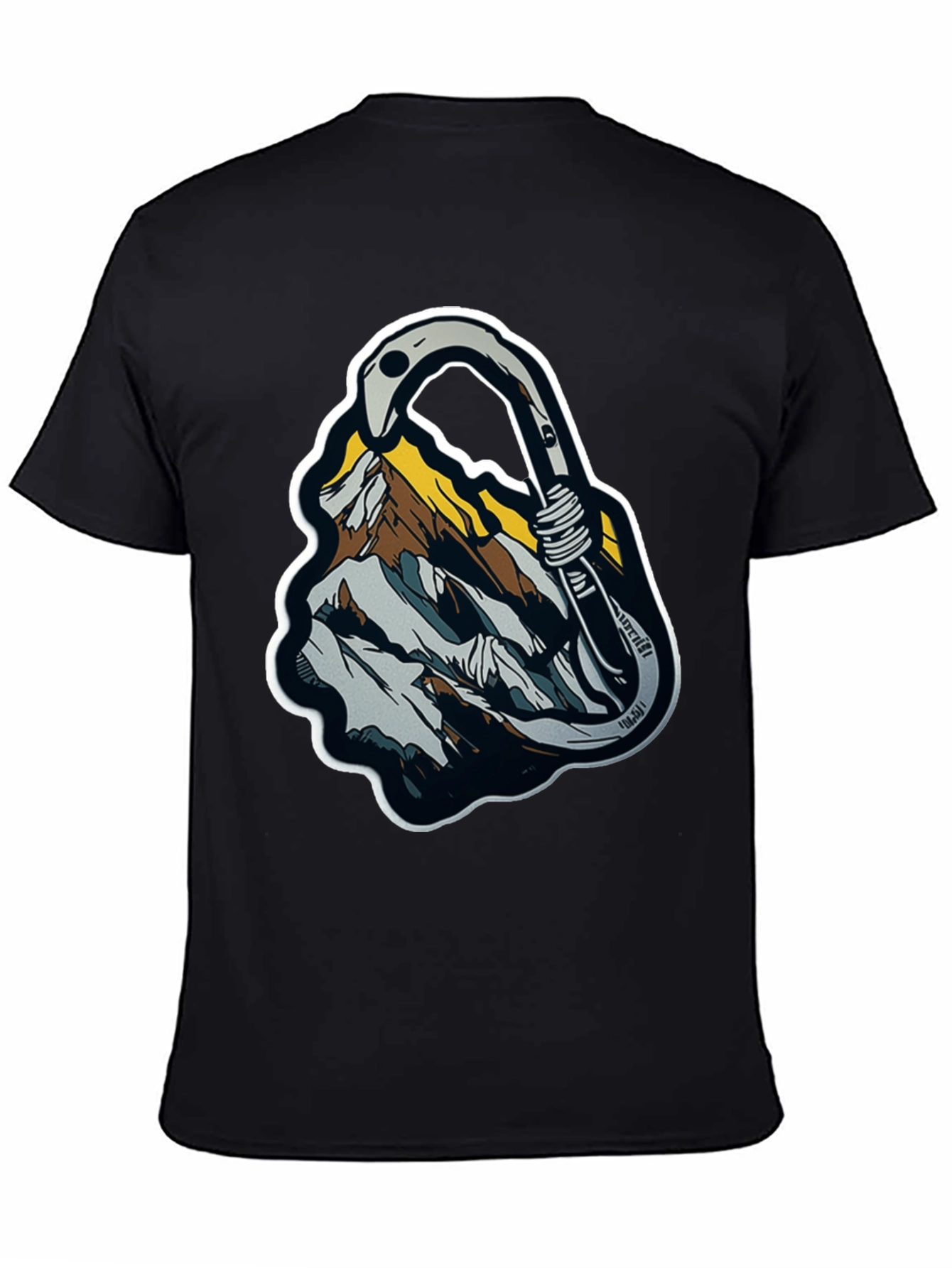 Mountain Climbing Carabiner Graphic Tee - Black