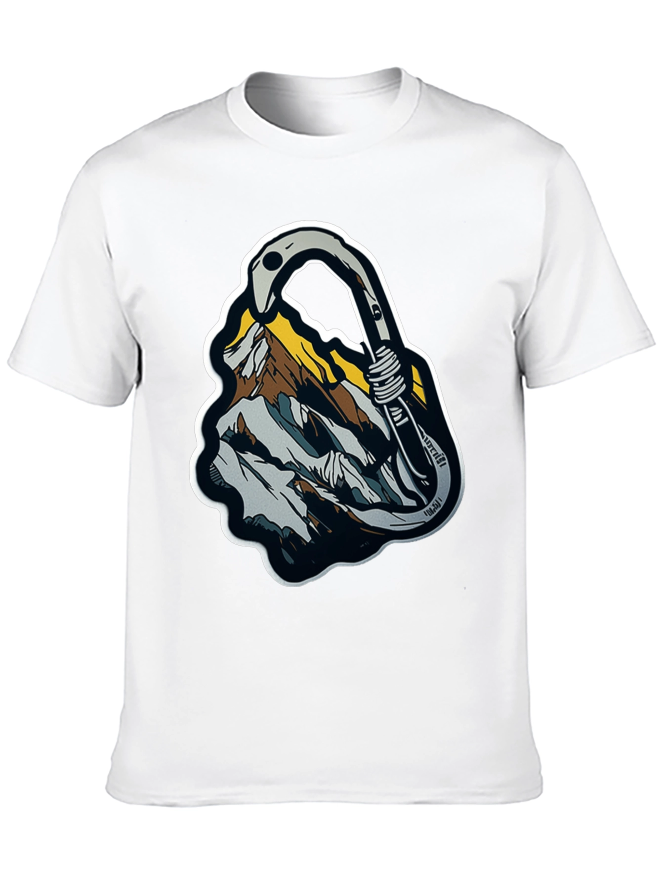 Mountain Climbing Carabiner Graphic Tee - Black