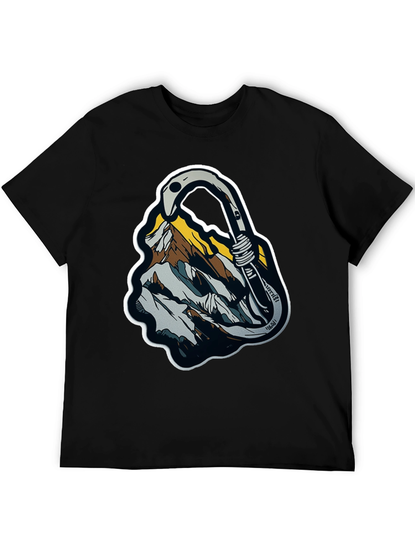 Mountain Climbing Carabiner Graphic Tee - Black