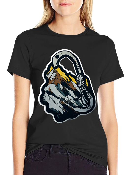 Mountain Climbing Carabiner Graphic Tee - Black