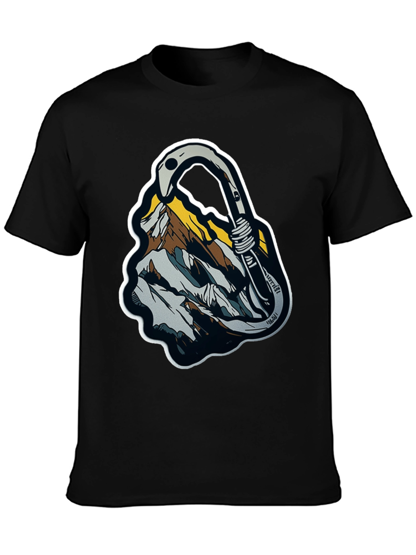 Mountain Climbing Carabiner Graphic Tee - Black