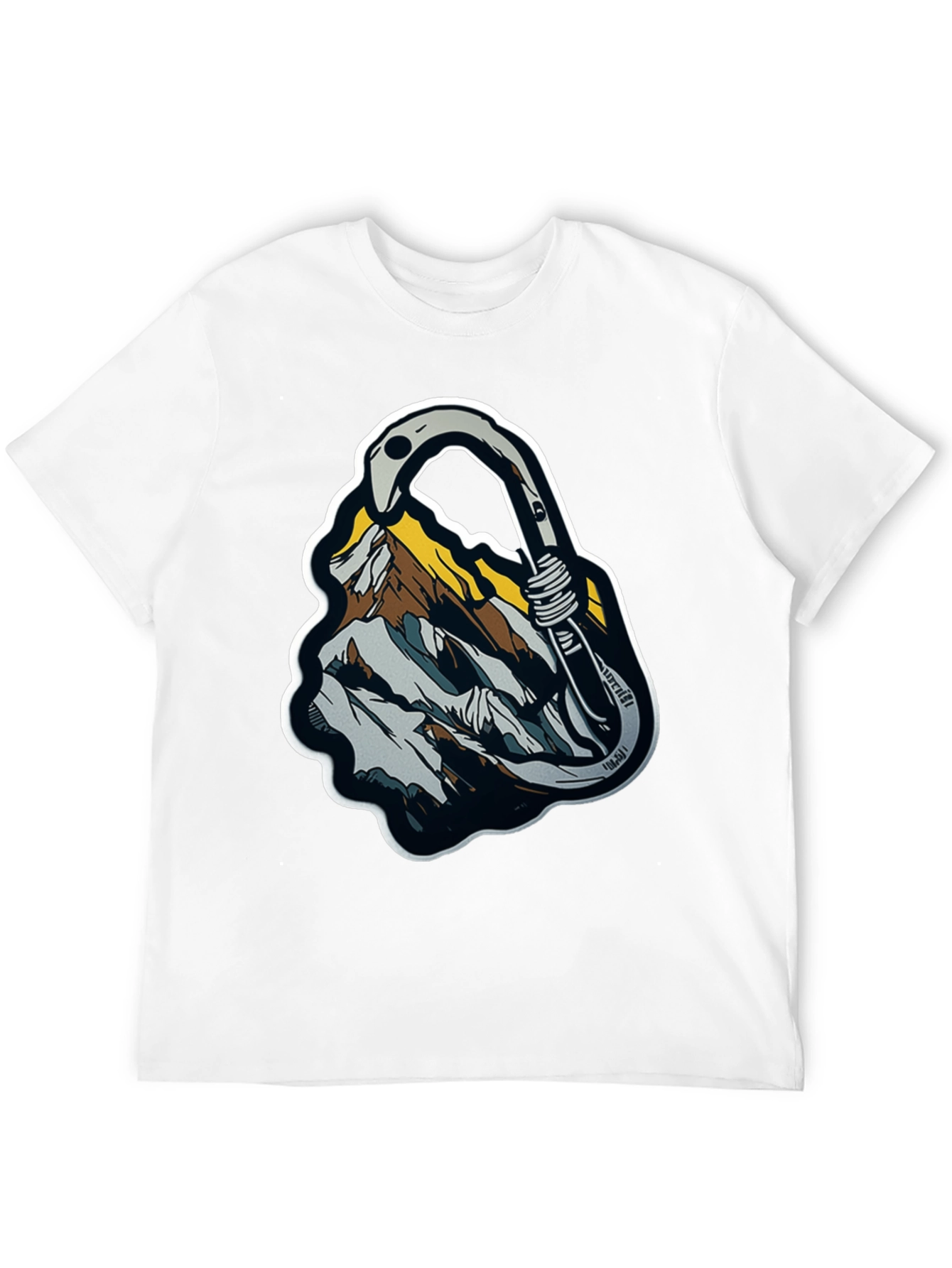 Mountain Climbing Carabiner Graphic Tee - Black