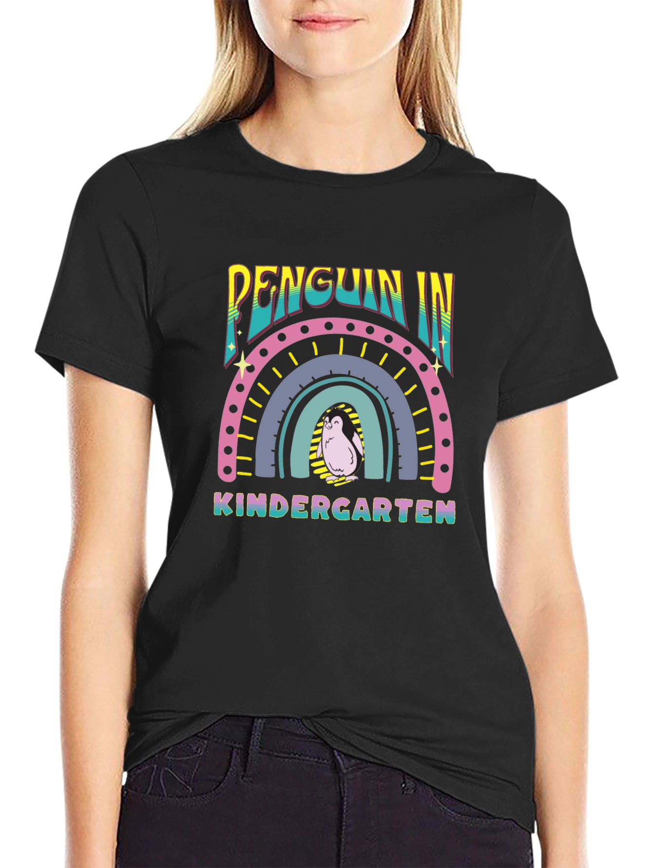 Penguin Kindergarten Rainbow T-Shirt