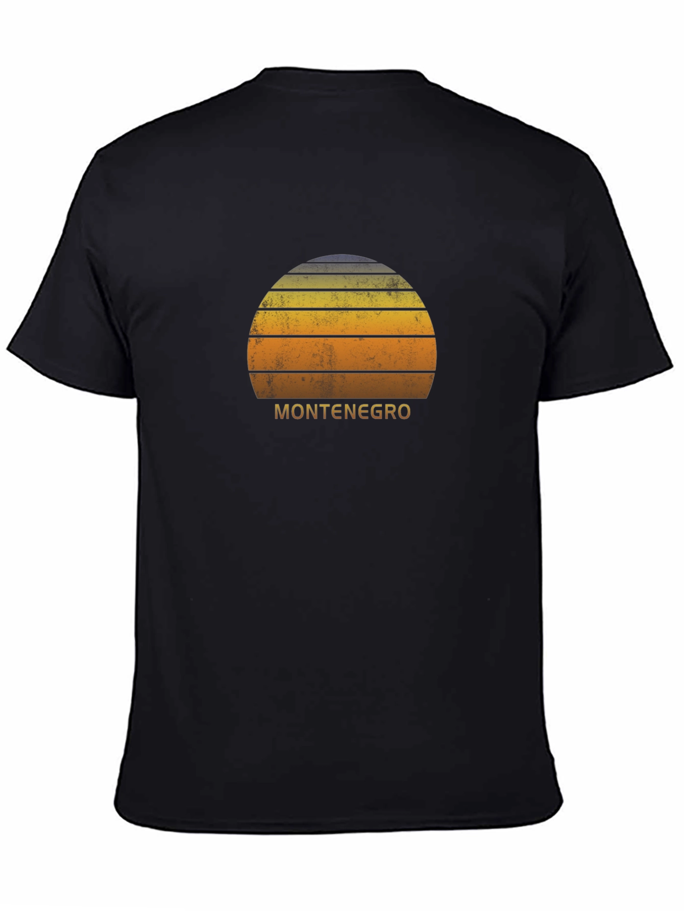Montenegro Retro Sunset Black T-Shirt