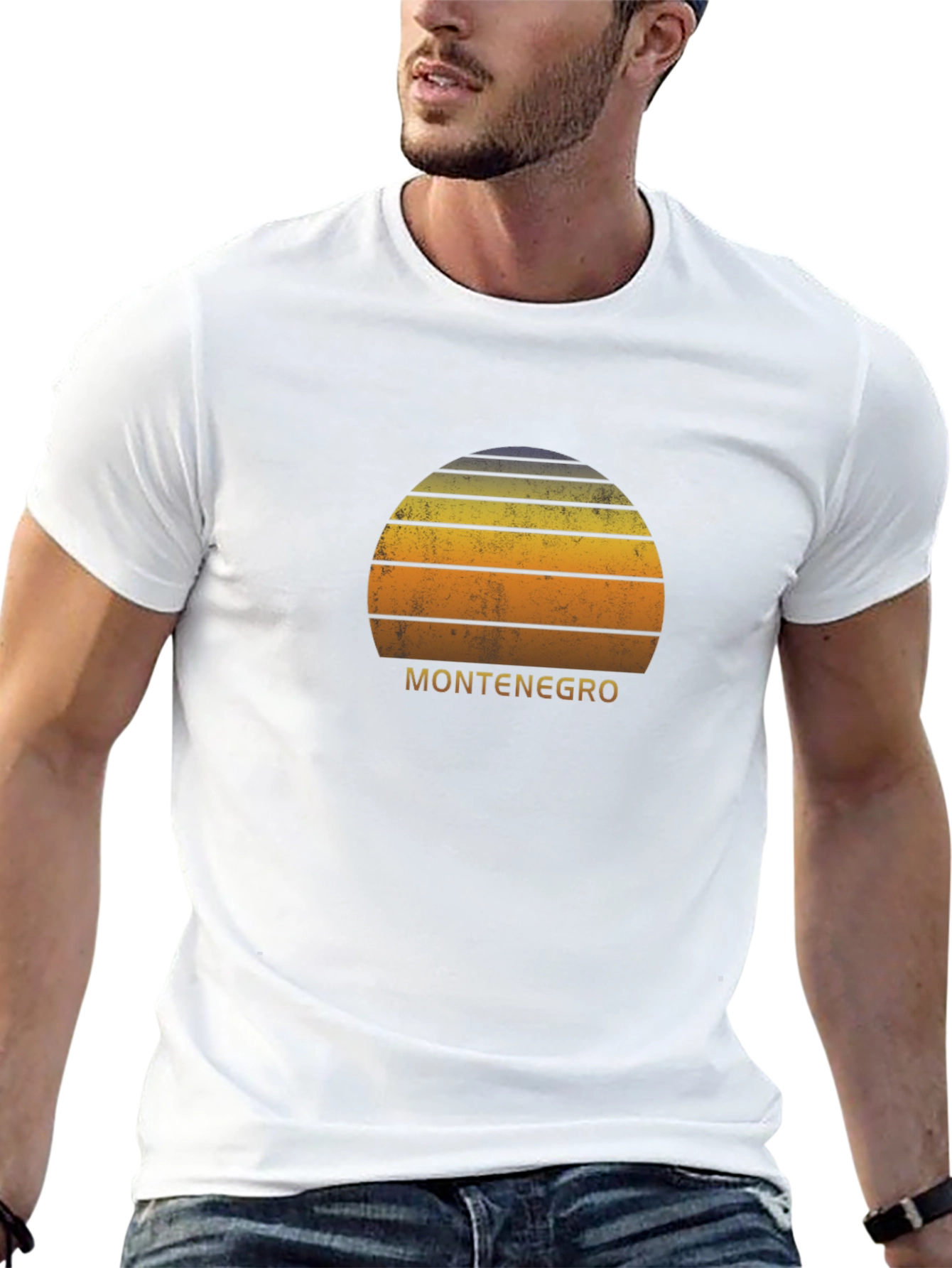 Montenegro Retro Sunset Black T-Shirt
