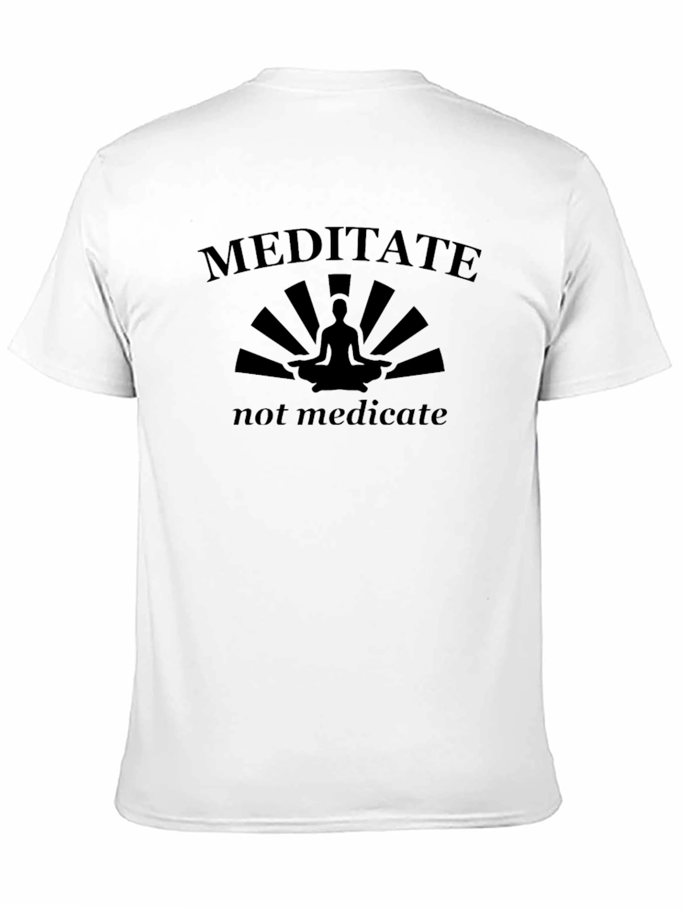 Meditate Not Medicate Black Graphic T-Shirt