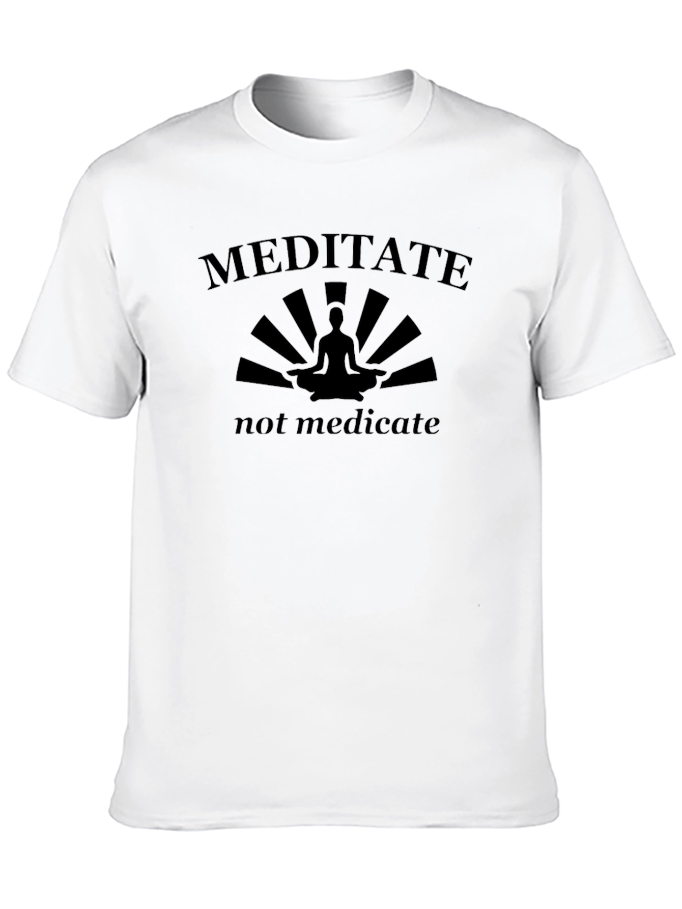 Meditate Not Medicate Black Graphic T-Shirt